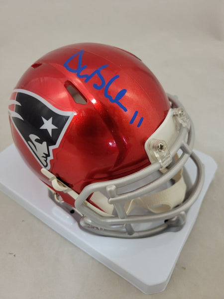 DREW BLEDSOE SIGNED NEW ENGLAND PATRIOTS FLASH SPEED MINI HELMET BECKETT