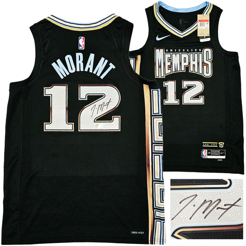 MEMPHIS GRIZZLIES JA MORANT AUTOGRAPHED BLACK NIKE CITY JERSEY 48 BECKETT