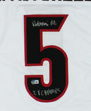 Adonai Mitchell Signed Georgia Custom White Jersey with "21 Champs" Inscription
