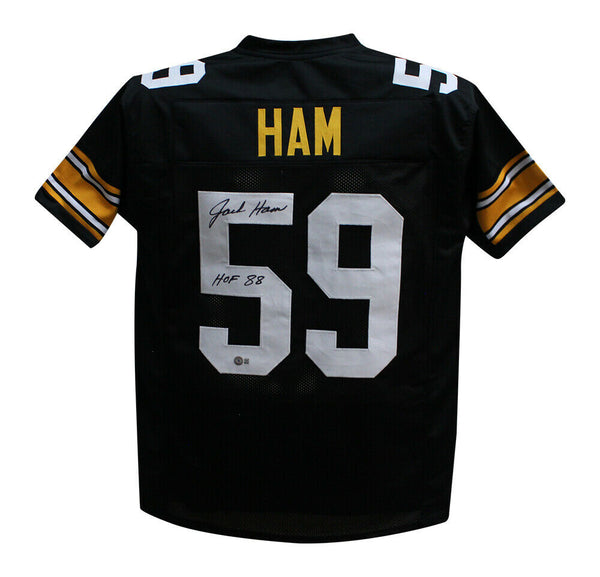Jack Ham Autographed/Signed Pro Style Black XL Jersey HOF Beckett 35511