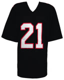 Deion Sanders Signed Black T/B Custom Football Jersey (BECKETT COA)