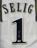 BUD SELIG Signed Custom Replica White Jersey AUTO - Milwaukee Brewers MLB - BAS