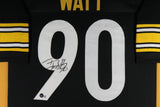 TJ WATT (Steelers black TOWER) Signed Autographed Framed Jersey Beckett
