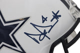 Dak Prescott Autographed Dallas Cowboys Flat White F/S Helmet Beckett 39752