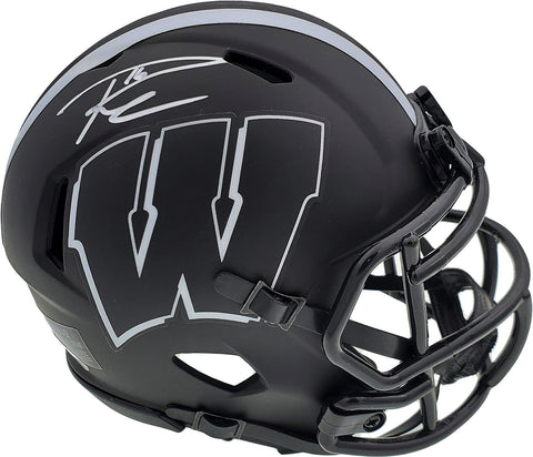 Russell Wilson Auto Wisconsin Black Eclipse Speed Mini Helmet RW Holo Beckett