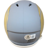 Matt Stafford Autographed Los Angeles Rams Slate Mini Helmet Beckett 59171