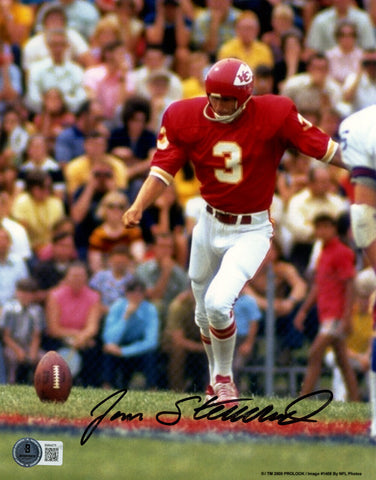 Jan Stenerud Autographed Kansas City Chiefs 8x10 Photo Beckett 45678