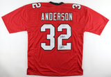 Jamal Anderson Signed Atlanta Falcons Jersey Inscribed "Dirty Bird" PSA QR Code