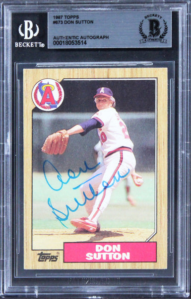 Angels Don Sutton Authentic Signed 1987 Topps #673 Card BAS Slabbed