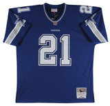 Cowboys Deion Sanders Authentic Signed 1996 Blue TB M&N Jersey BAS Witnessed