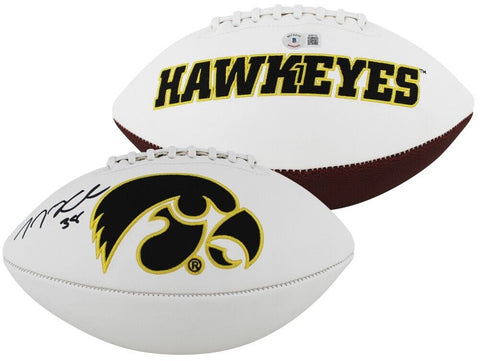 T J Hockenson Signed Iowa Hawkeyes Logo Football (Beckett) Minnesota Vikings T.E