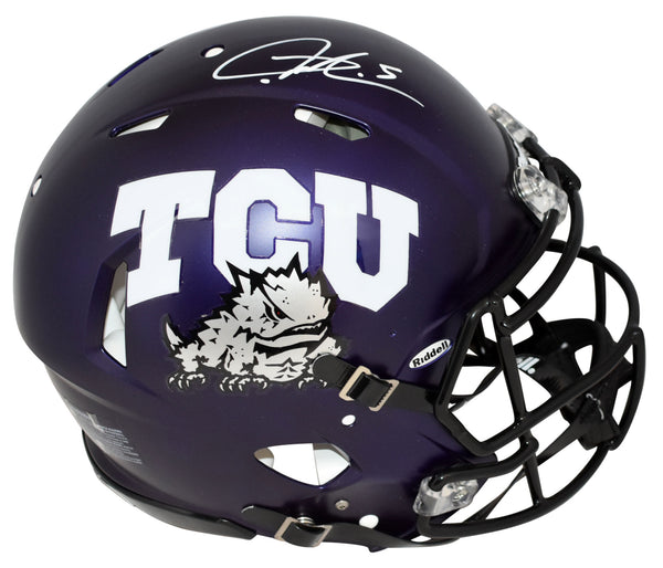 LADAINIAN TOMLINSON SIGNED TCU HORNED FROGS AUTHENTIC SPEED HELMET BECKETT