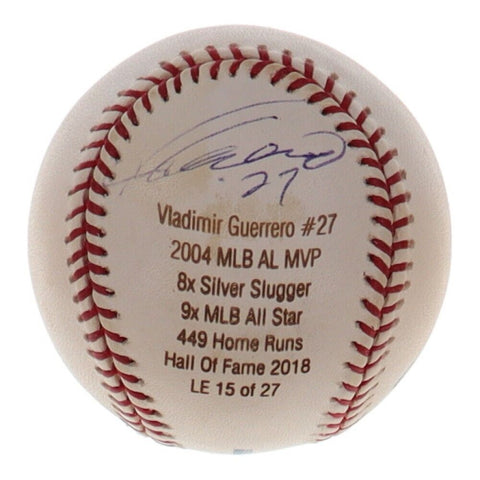Vladimir Guerrero Signed Stat Baseball (JSA COA) Orioles, Expos, Angels, Rangers