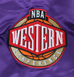 Lakers Magic Johnson Signed Black M&N Warm Up Jacket w/ Patches BAS Witnessed 2