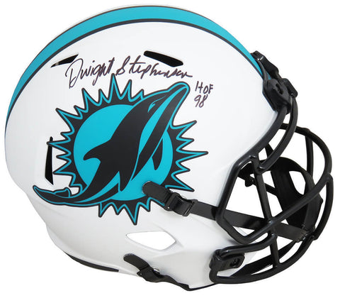 Dwight Stephenson Signed Dolphins Lunar Eclipse F/S Rep Helmet w/HOF'98 - SS COA