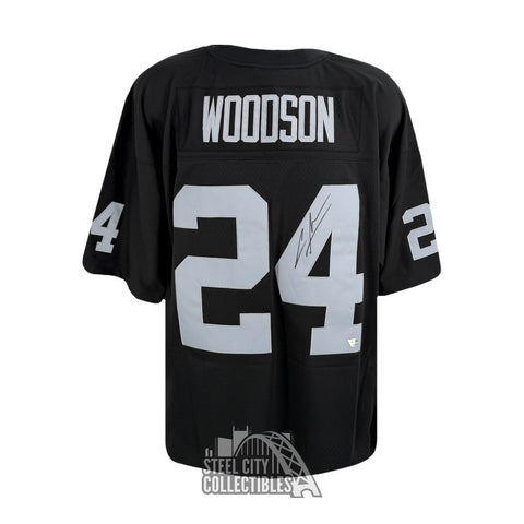 Charles Woodson Autographed Raiders Mitchell & Ness Black Jersey - Fanatics