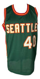 Shawn Kemp Seattle Signed Green Basketball Jersey BAS