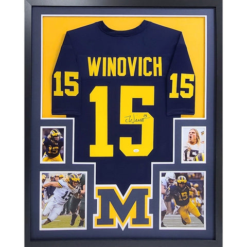 Chase Winovich Autographed Signed Framed Michigan Jersey JSA