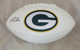MATTHEW GOLDEN SIGNED GREEN BAY PACKERS FULL SIZE WHITE PANEL LOGO FOOTBALL BAS