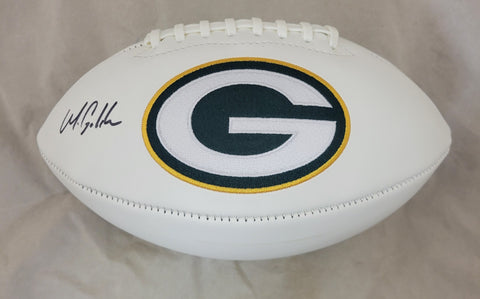 MATTHEW GOLDEN SIGNED GREEN BAY PACKERS FULL SIZE WHITE PANEL LOGO FOOTBALL BAS