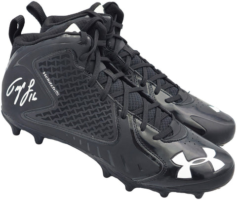 Tyler Lockett Auto Black Under Armour Team Fierce MC Cleats Seahawks Size 10