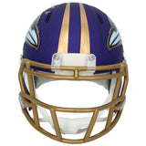 Zay Flowers Autographed Baltimore Ravens Alt Purple Rising Mini Helmet Beckett