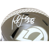 Marshall Faulk Signed Los Angeles Rams Salute Mini Helmet Beckett 42223