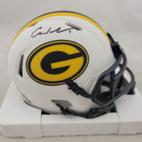 CHRISTIAN WATSON SIGNED GREEN BAY PACKERS LUNAR ECLIPSE SPEED MINI HELMET BAS QR