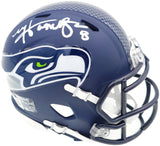 Matt Hasselbeck Signed Seattle Seahawks Blue Speed Mini Helmet Beckett Wit