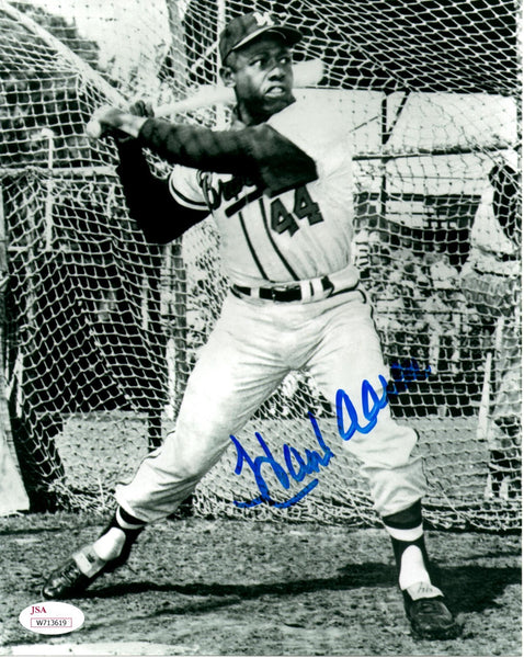 Braves Henry HANK AARON Signed 8x10 AUTO Photo #11 AUTO ~ HOF '82 1957 MVP - JSA