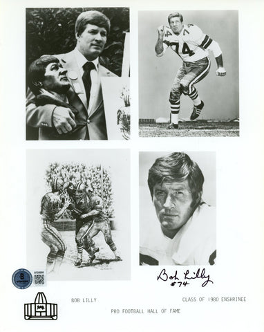 Bob Lilly Autographed/Signed Dallas Cowboys 8x10 Photo 1980 Class Beckett 56706