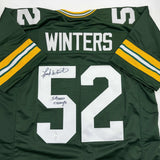 Autographed/Signed Frank Winters SB XXXI Champs Green Bay Green Jersey JSA COA