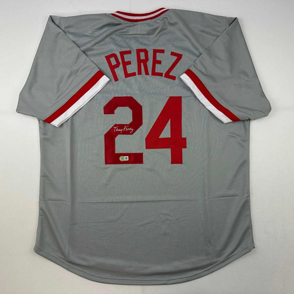 Tony Perez Signed Cincinnati Reds Jersey (Beckett) Big Red Machine / HOF 2000