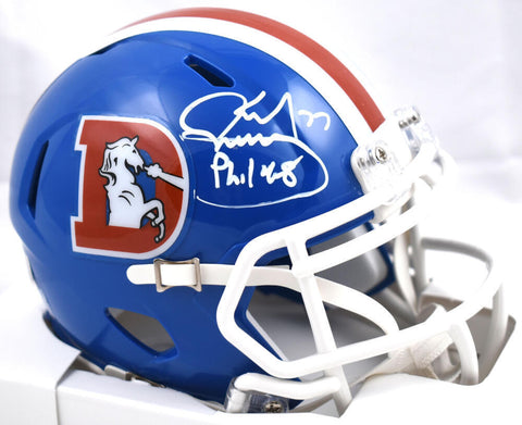 Karl Mecklenburg Signed Denver Broncos 75-96 Speed Mini Helmet- Beckett W Holo