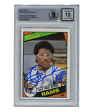 Eric Dickerson Signed 1984 Topps #280 Auto 10 Trading Card HOF Beckett 40353