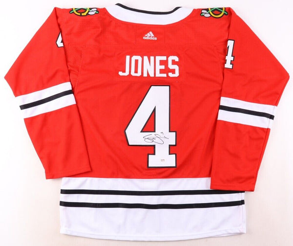 Seth Jones Signed Chicago Blackhawks Adidas Style Jersey (PSA) All Star Defense