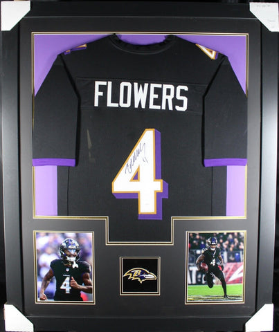 ZAY FLOWERS (Ravens black TOWER) Signed Autographed Framed Jersey JSA