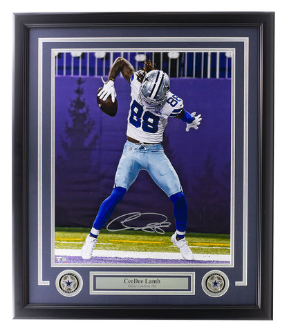 CeeDee Lamb Signed Framed Dallas Cowboys 16x20 Touch Down Photo Fanatics
