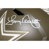 Tony Dorsett Signed Dallas Cowboys F/S Salute 22 Helmet Beckett 40968