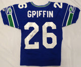 Seahawks Shaquill Griffin Autographed Blue NFL Custom Wilson Jersey MCS 81097
