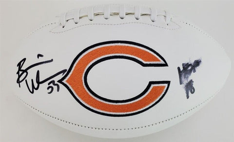 Brian Urlacher "HOF 18" Signed Chicago Bears Logo Football (Beckett)