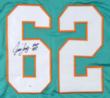 Jim Langer Signed Miami Dolphins Jersey Inscribed "HOF "87" (JSA COA)