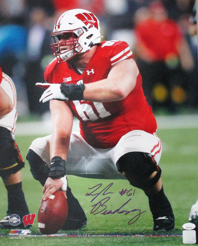 WI Badgers Center TYLER BIADASZ Signed 16x20 Photo #2 AUTO - 2020 Draft Pick JSA