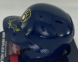 Milwaukee Brewers LUIS LARA Signed Rawlings BLUE Mini Helmet AUTO - BAS