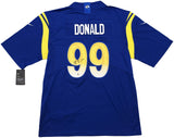 RAMS AARON DONALD AUTOGRAPHED BLUE NIKE ON FIELD JERSEY SIZE L BECKETT 241360