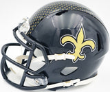 Chris Olave Signed Saints Black 2022 Alternate Speed Mini Helmet Beckett Wit