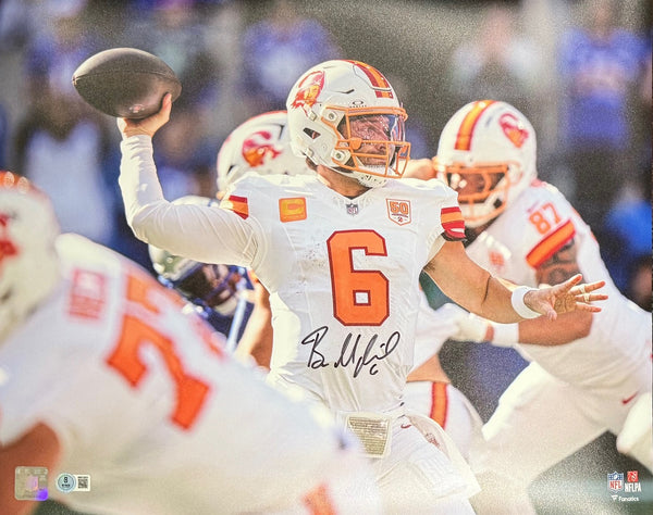 Baker Mayfield Autographed Tampa Bay Buccaneers Football 16x20 Photo Beckett