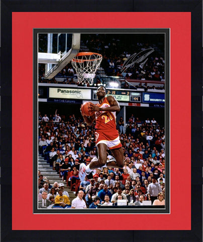 FRMD Dominique Wilkins Hawks Signed 16x20 1988 Dunk Contest Reverse Dunk Photo
