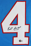 Earl Campbell Authentic Signed Light Blue Pro Style Framed Jersey BAS Witness