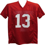 Tua Tagovailoa Autographed/Signed College Style Red XL Jersey Champs BAS 26534